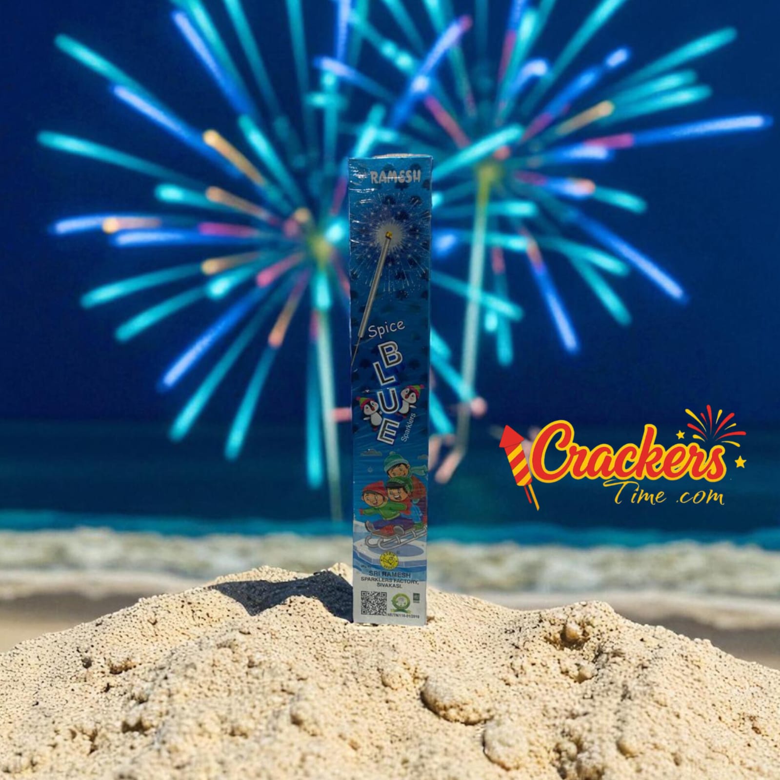 15Cm Blue Sparklers - Sky Shots and Rockets for Diwali Celebration