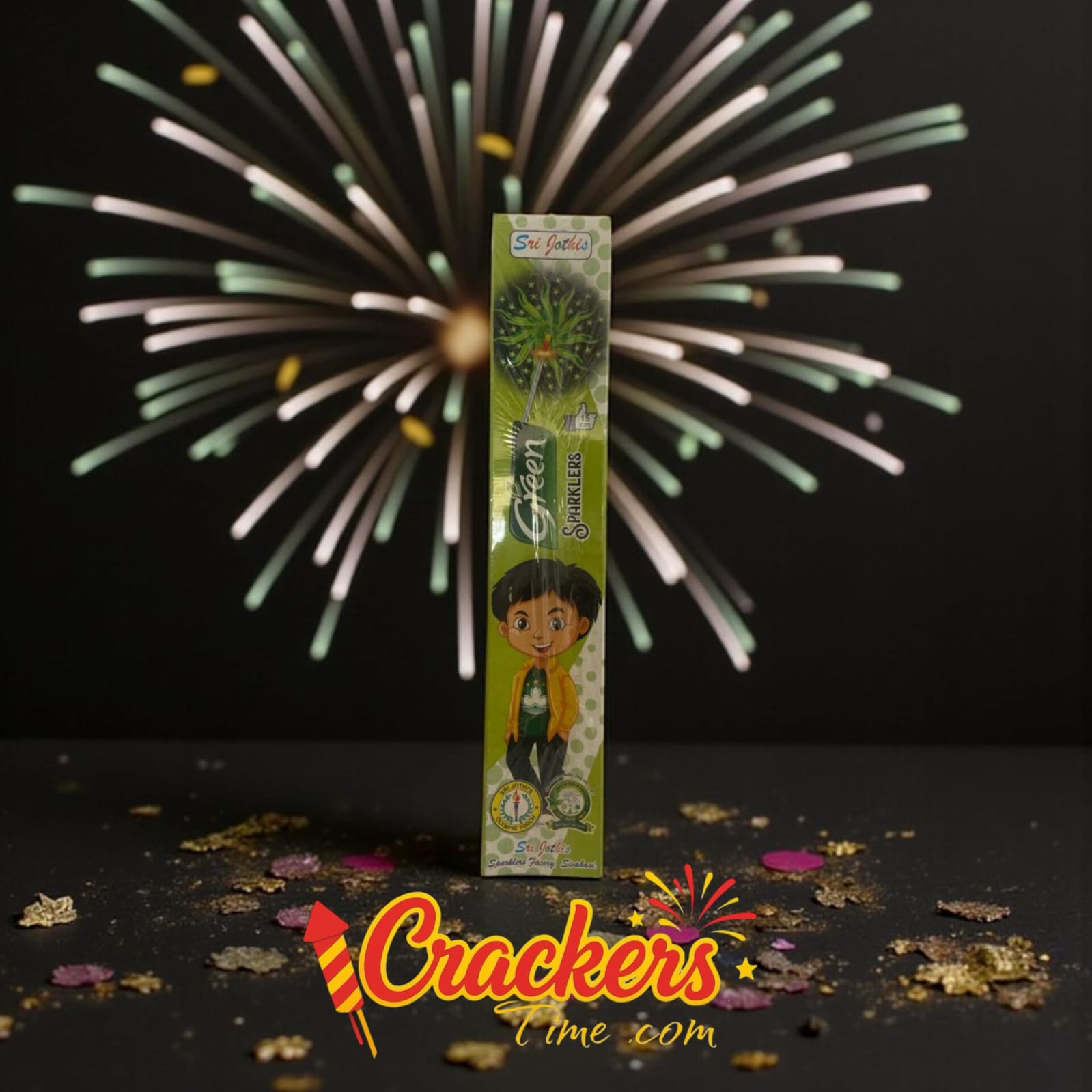 15cm Green Sparklers (10Pcs) - Sky Shots and Rockets for Diwali Celebration