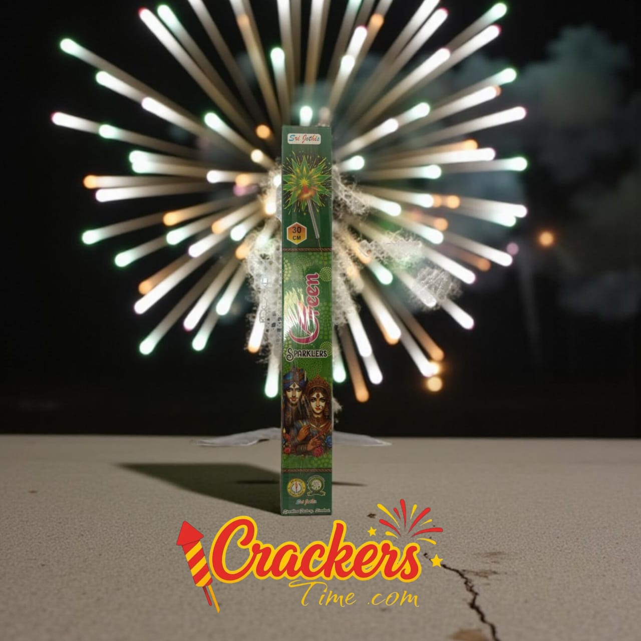 30cm Green Sparklers (5PCS) - Sky Shots and Rockets for Diwali Celebration