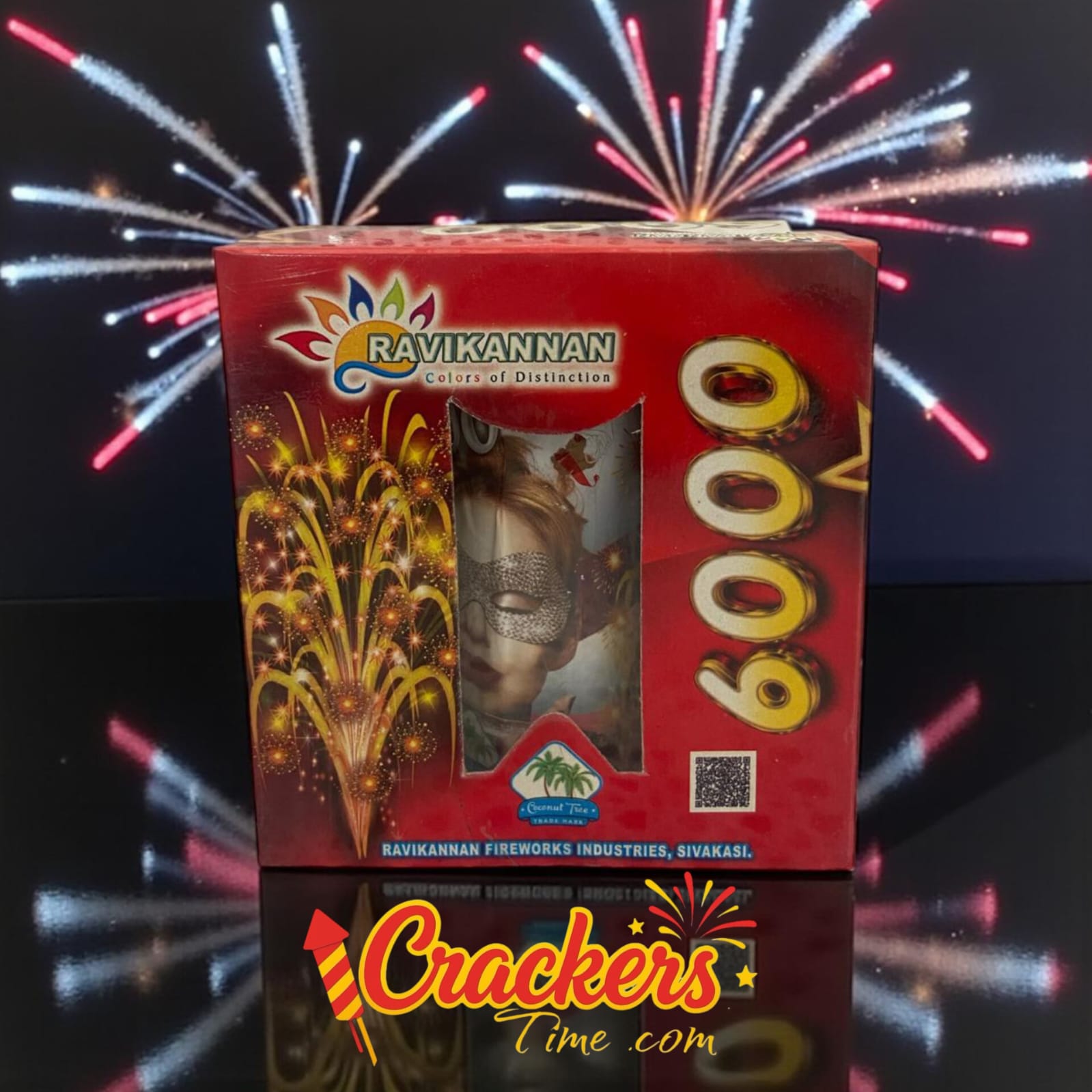 6000 Crackling Fountain (1Pcs) - Sky Shots and Rockets for Diwali Celebration