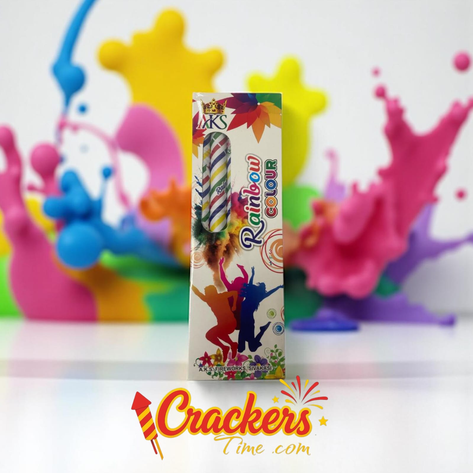 Rainbow color smoke (3Pcs) - Sky Shots and Rockets for Diwali Celebration